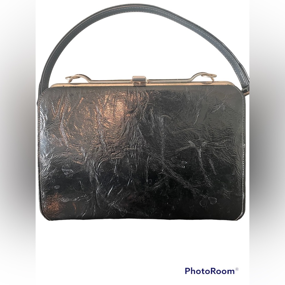 Patient leather nickle plate with hardware hand bag